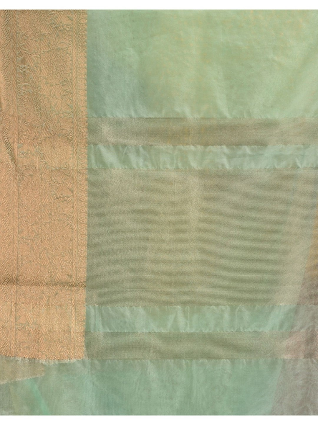 The Weaver's organza banarasi saree-sea green - THE WEAVER