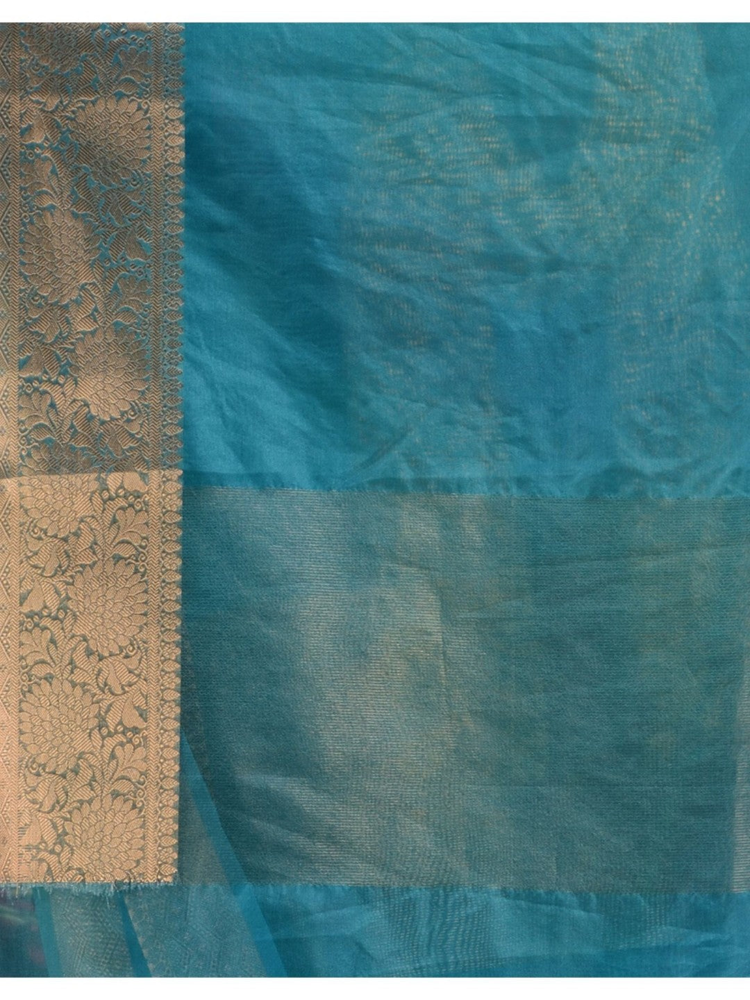 The Weaver's organza banarasi saree-firozi - THE WEAVER