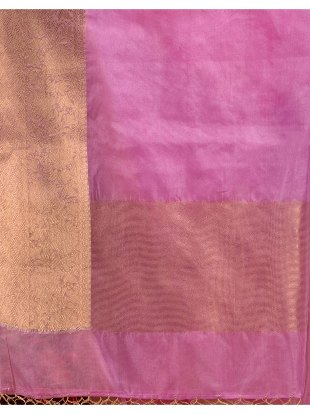 The Weaver's organza banarasi saree-neon pink - THE WEAVER