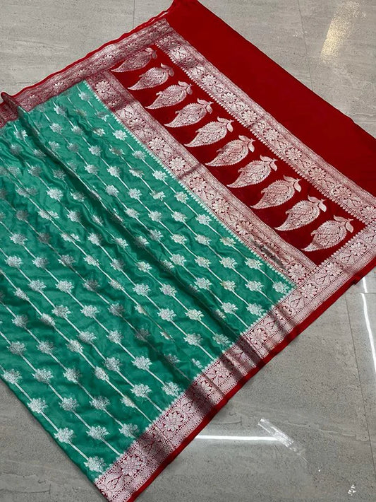 Banarasi Paudi Katan Upada Soft Silk Saree - The Weaver Banaras