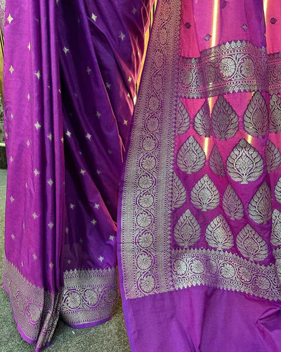 Katan Silk Handloom Banarasi Saree - The Weaver Banaras