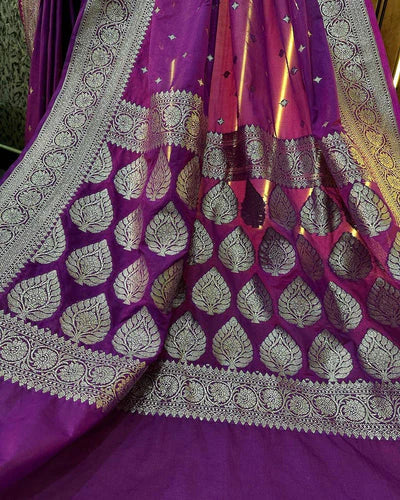 Katan Silk Handloom Banarasi Saree - The Weaver Banaras