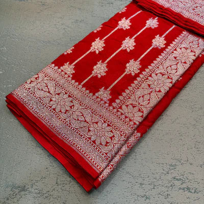 Banarasi Paudi Katan Upada Soft Silk Saree - The Weaver Banaras