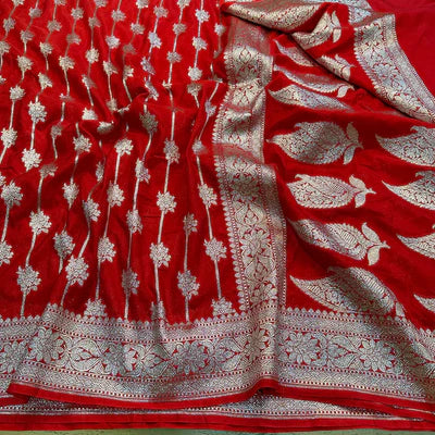 Banarasi Paudi Katan Upada Soft Silk Saree - The Weaver Banaras