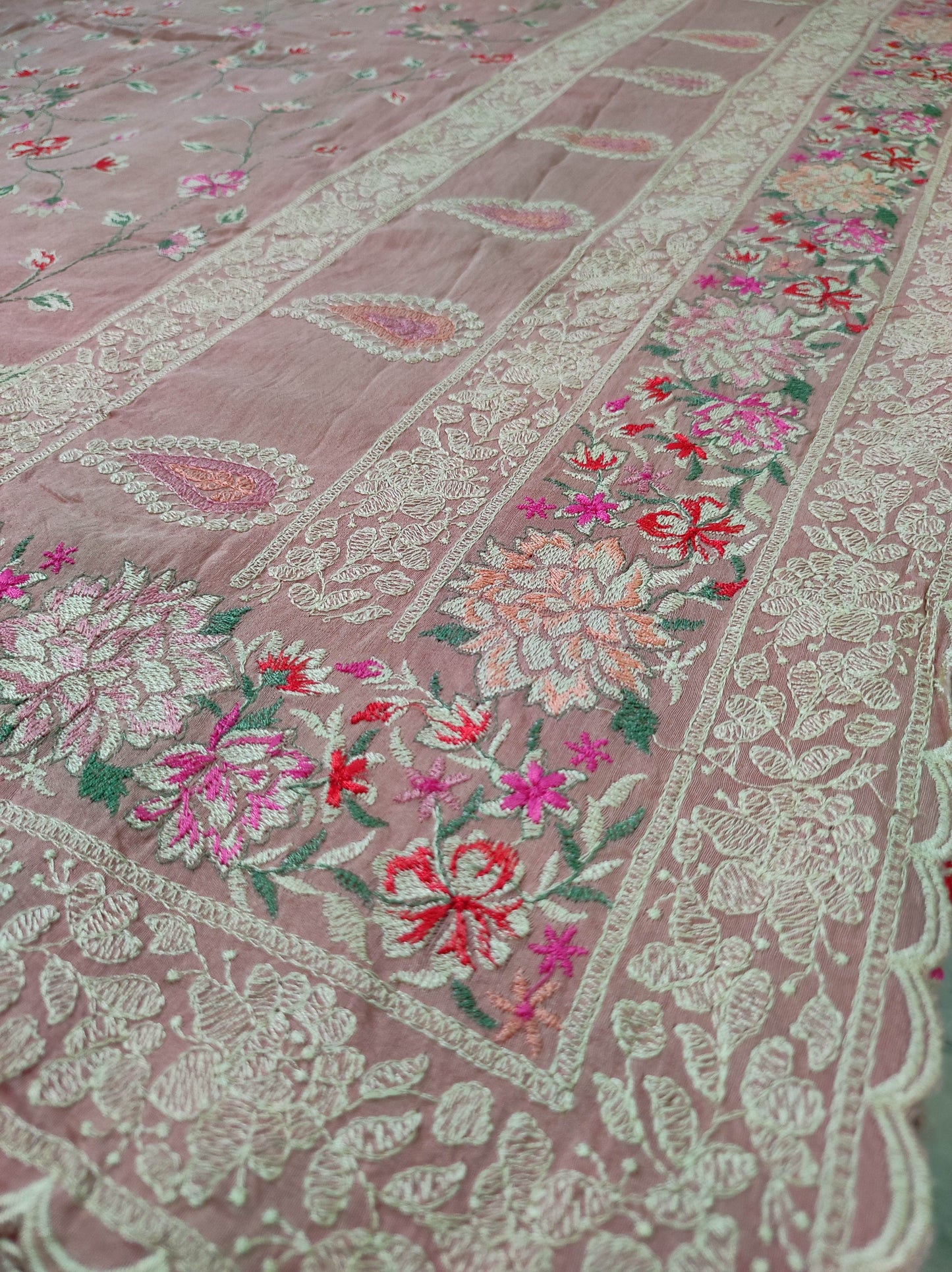 Pure Moonga Georgette Handloom Banarasi Saree With Chikankari
