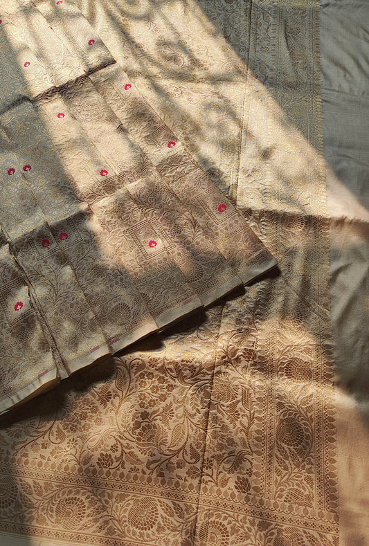 Pure Katan Silk Handloom Banarasi Saree - Tanchui Brocade Meena - The Weaver Banaras