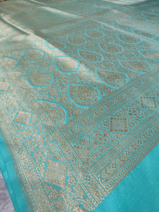 Pure Katan Silk Handloom Banarasi Saree Tanchui Brocade - The Weaver Banaras