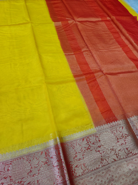 The Weaver's organza banarasi saree - The Weaver Banaras