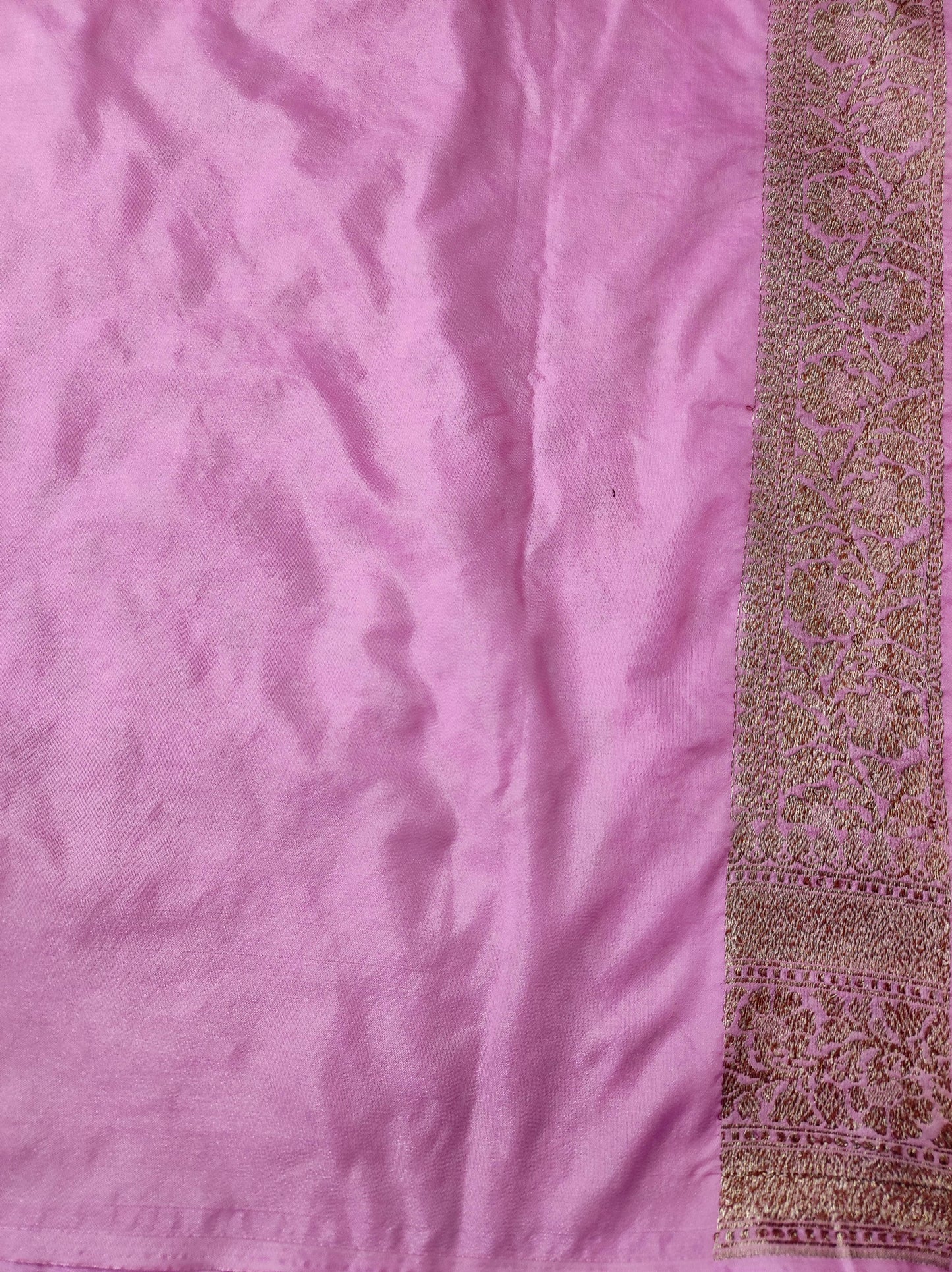 Georgette Banarasi Saree Antique Zari Lavender Rose - The Weaver Banaras