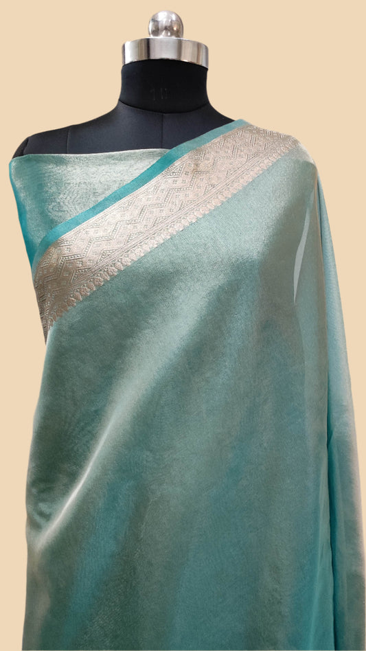Sage Green  Jacquard Glass Tissue Saree