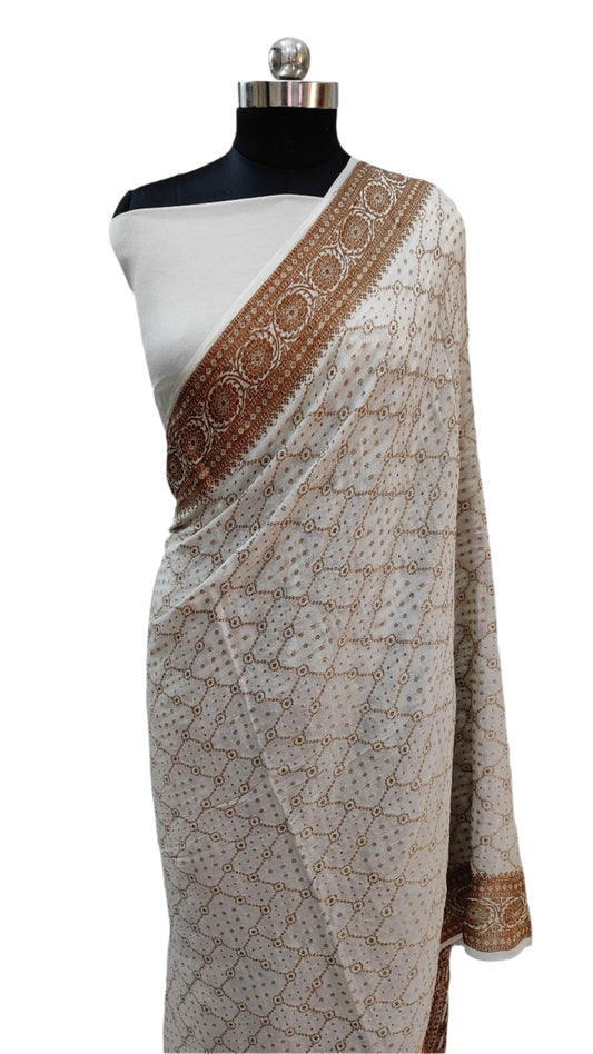 Khaddi Chiffon Handloom Banarasi Saree Antique Zari