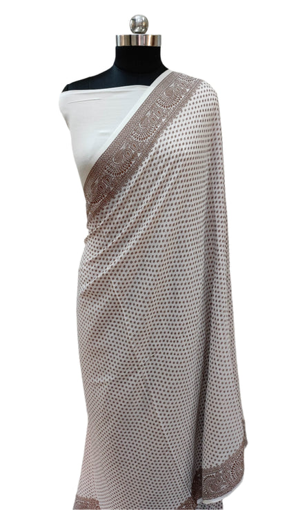 Khaddi Chiffon Handloom Banarasi Saree Antique Zari