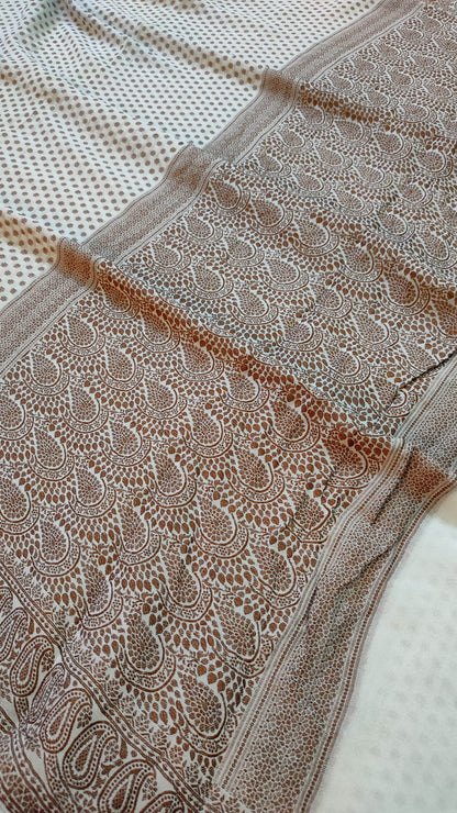 Khaddi Chiffon Handloom Banarasi Saree Antique Zari