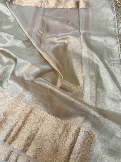 Malaika Arora Inspired Organza Tissue Saree - The Weaver Banaras