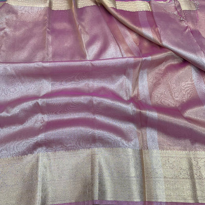 Banarasi Tissue Silk Saree | Running blouse - The Weaver Banaras