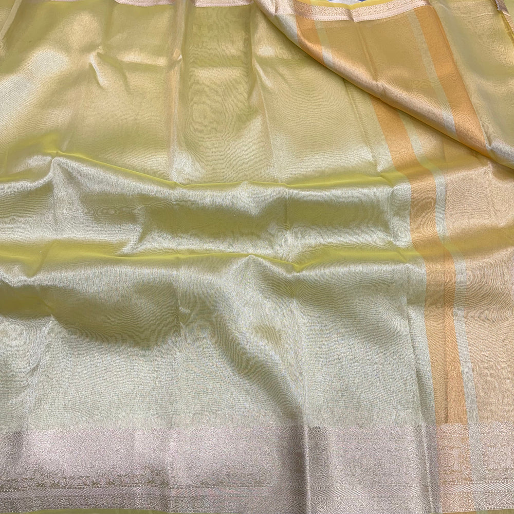 Janhvi Kapoor Inspired Organza Tissue Saree With Lace - The Weaver Banaras