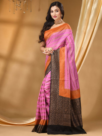 Soft Silk Saree Featuring Antique Zari Weave - The Weaver Banaras
