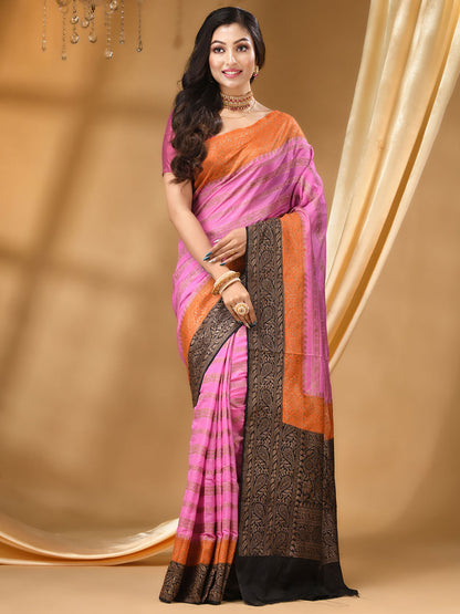 Soft Silk Saree Featuring Antique Zari Weave - The Weaver Banaras