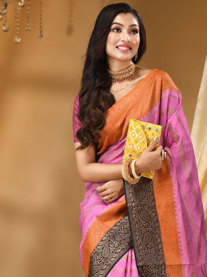 Soft Silk Saree Featuring Antique Zari Weave - The Weaver Banaras