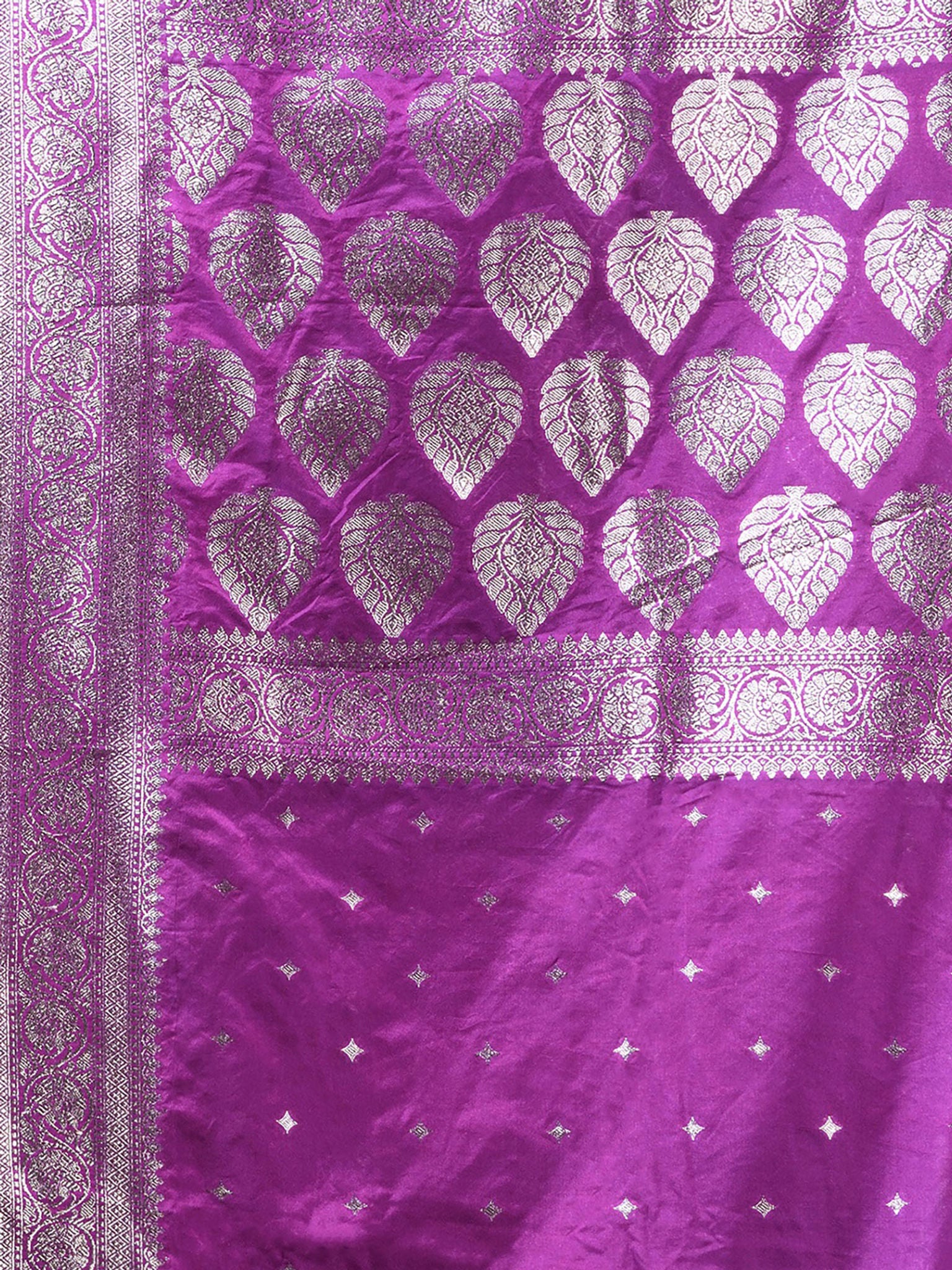 Katan Silk Handloom Banarasi Saree Purple - THE WEAVER