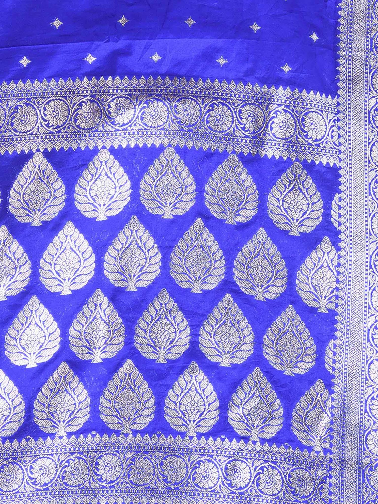 Katan Silk Handloom Banarasi Saree Royal Blue - THE WEAVER