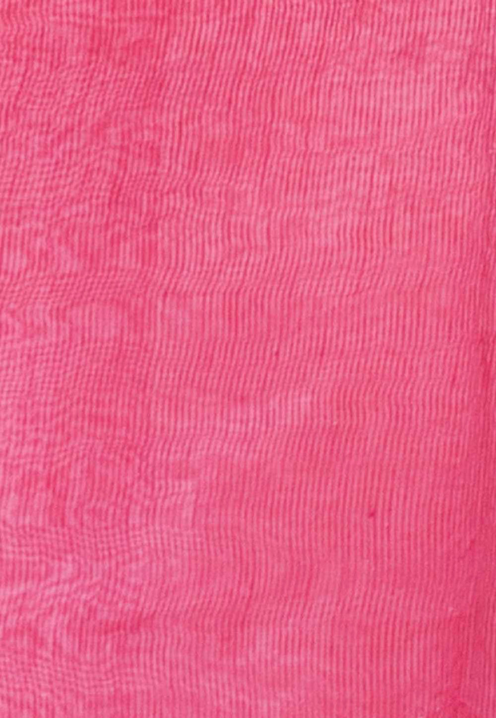 Pure Linen Banarasi Saree Bubblegum Pink - THE WEAVER